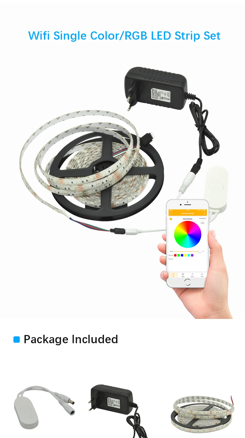 DC12V 5050 SMD RGB WI-FI Светодиодные ленты 5 м Smart ленточный светильник Magic Home приложение Google дома Alexa Беспроводной Управление ТВ свет
