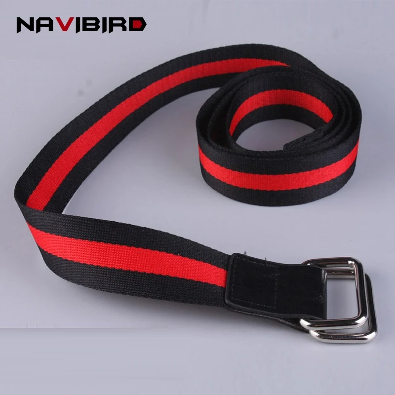 Модные длинные полосы холст Ремни Для женщин серебро двойной кольца пряжкой