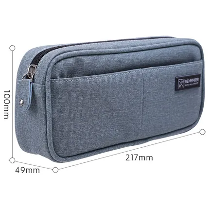 Light Gray Одноцветный Большой Вместительный чехол для карандашей для мальчиков, сумка для ручек, чехол для карандашей, органайзер для канцелярских принадлежностей, детский подарок, школьные офисные принадлежности - Цвет: Light Gray
