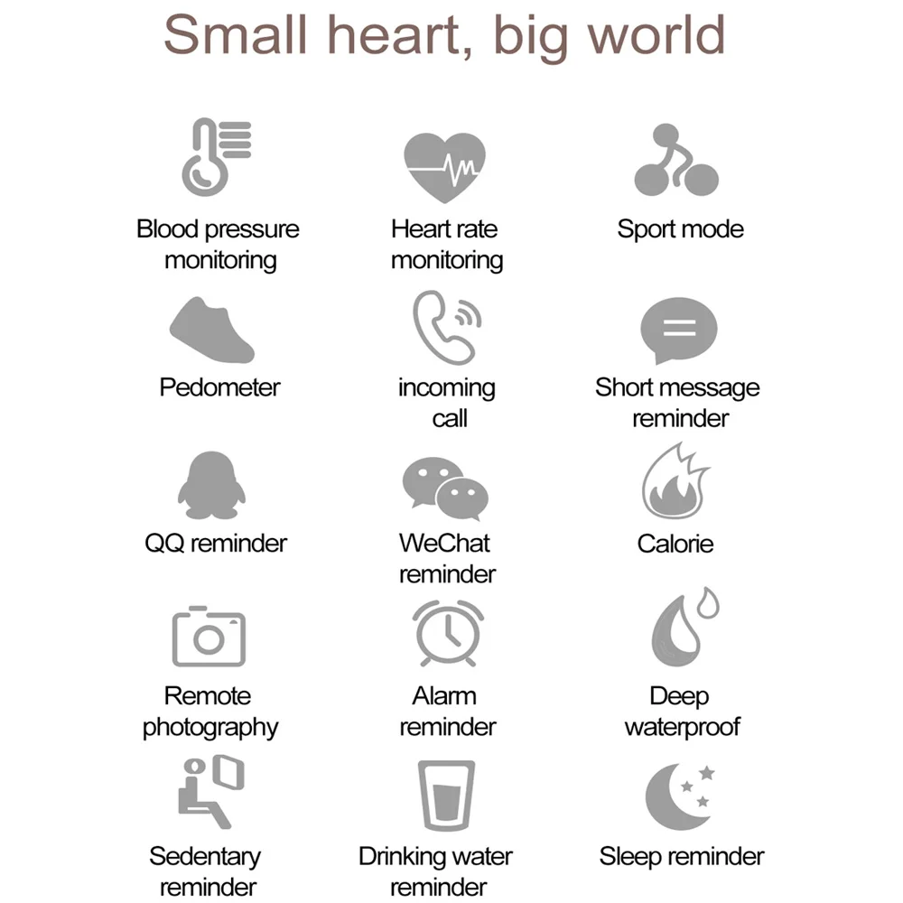 QW16 умный браслет для мужчин и женщин монитор сердечного ритма Водонепроницаемый