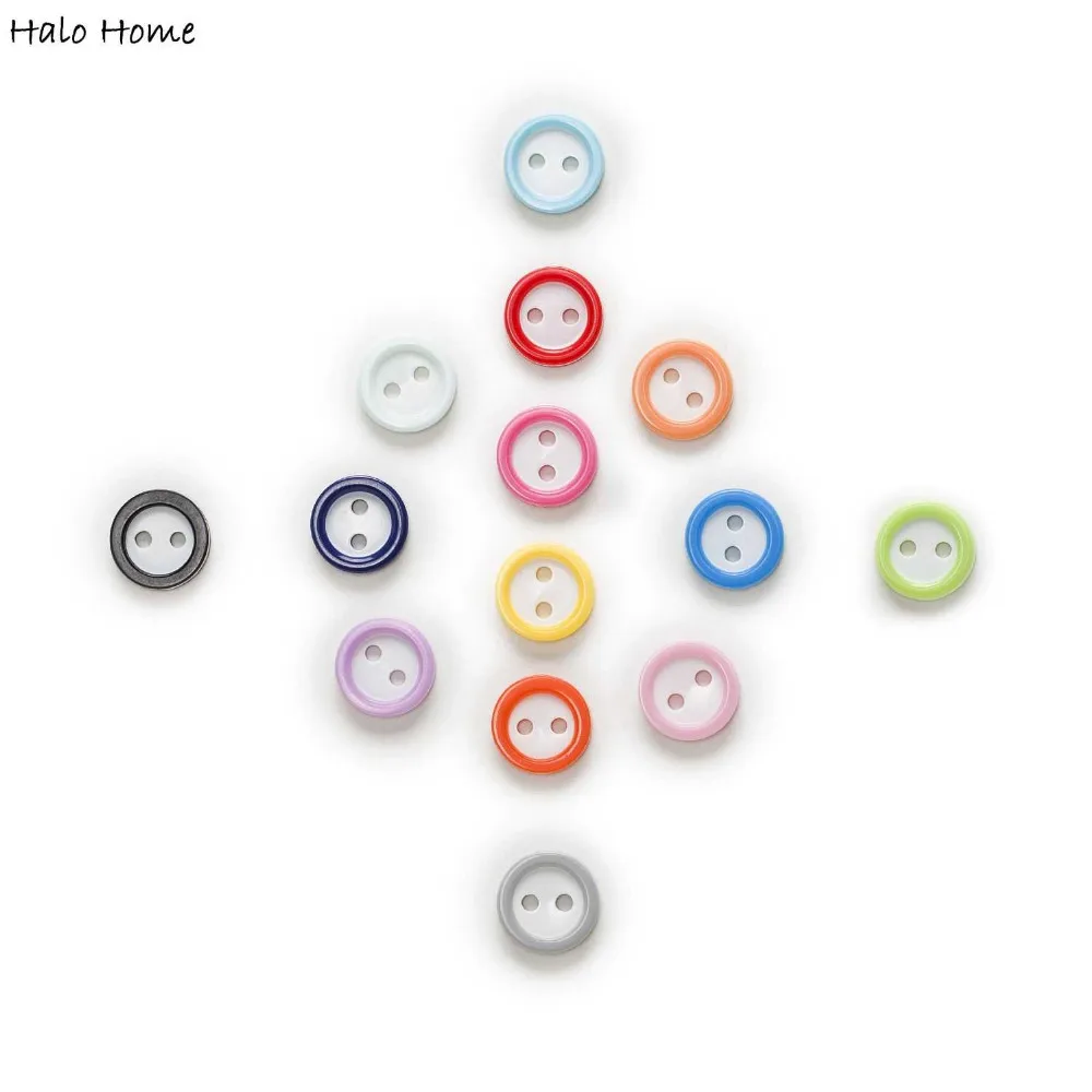 Разноцветные Круглые пуговицы из смолы с 2 отверстиями домашний декор шитье