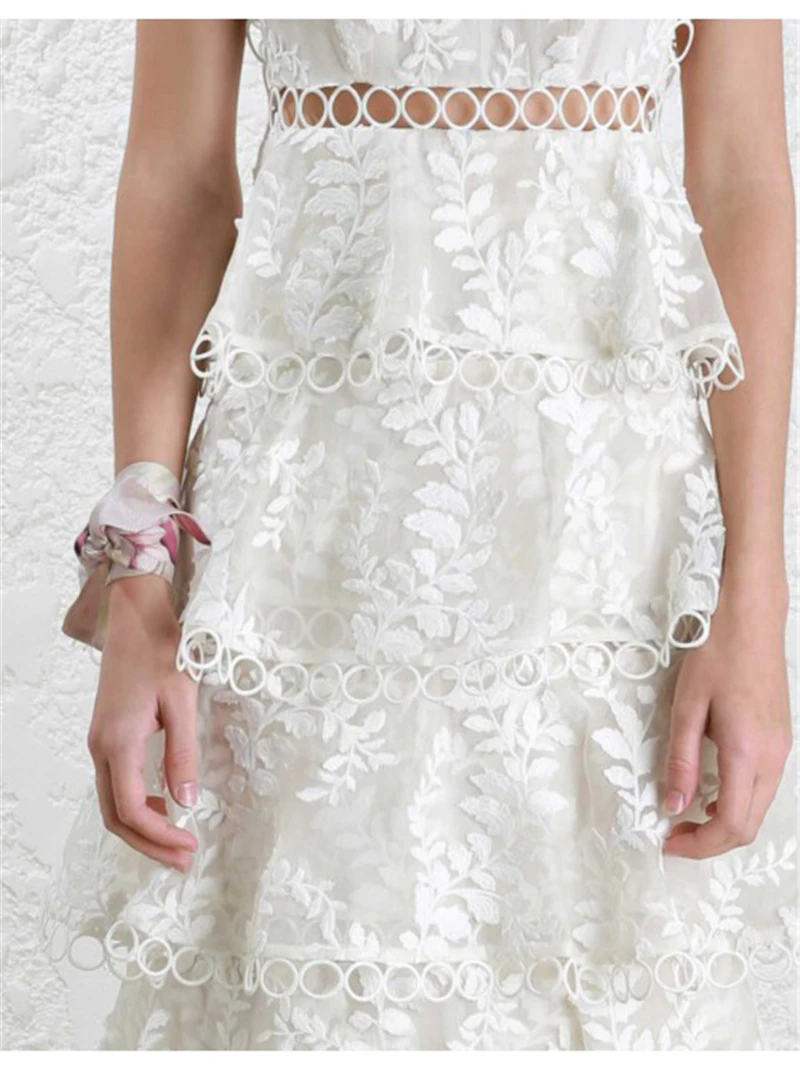 

High Quality Women Autumn Winter Dress 2019 Self Portrait White Tiered Lace Maxi Dress Ladies Party Event Evening Club