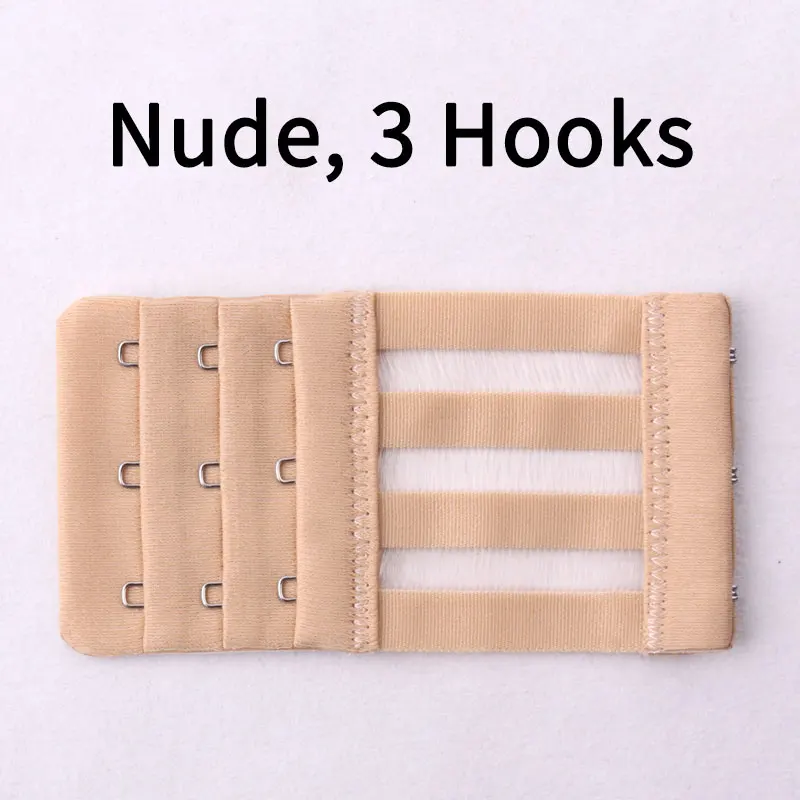 Nude 3 Hooks Эластичная Пряжка, удлиненная застежка на 4 крючка, удлиняющая грудь, застежка для бюстгальтера, удлиняющая бюстгальтер, 3 крючка и лента для глаз, три крючка, 4 крючка - Цвет: Nude 3 Hooks