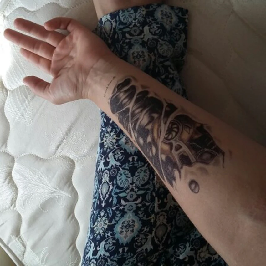 Большие наклейки для татуировок на спине 10 шт. боди-арта золотого цвета день