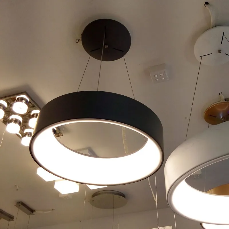 Free shipping modern led pendant lights circle suspension for dining room lamps home decoration light fixtures | Лампы и освещение