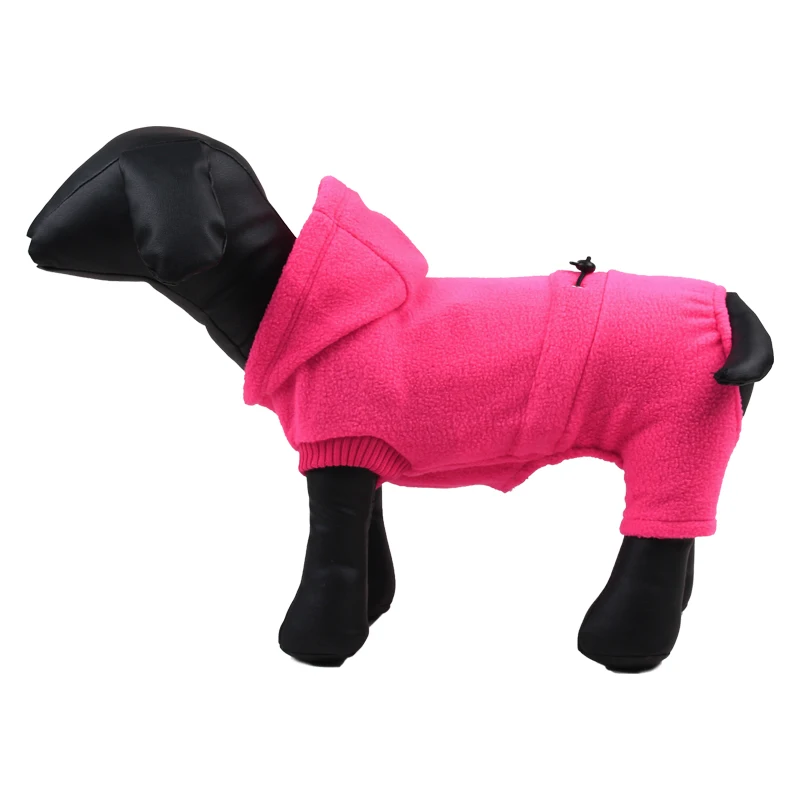 Pink Теплый комбинезон для собак, флисовая Одежда для питомцев, пальто, куртка для щенков, верхняя одежда, зимняя одежда для кошек, маленьких собак, чихуахуа, йоркширского терьера - Цвет: Pink