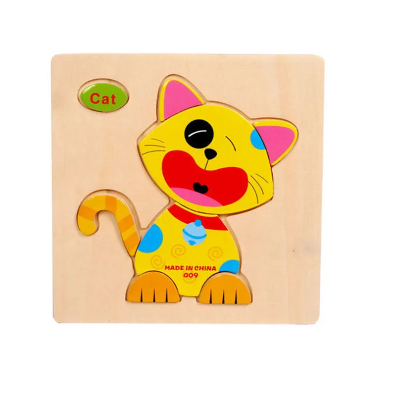 Новинка 3D пазл деревянная красочная игрушка с мультяшными животными