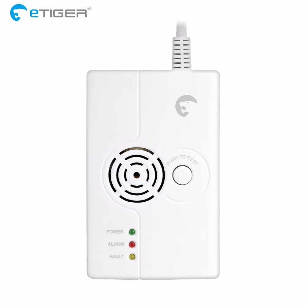 

eTiger 433 MHZ Wireless ES-D6A Gas Detector Independent Or work For Home Security Alarm System Wireless combustion Gas Detector