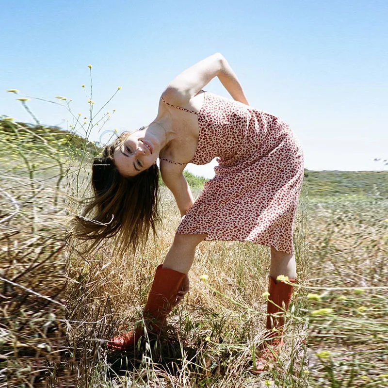 Новинка винтажное красное платье с цветочным принтом короткое/длинное