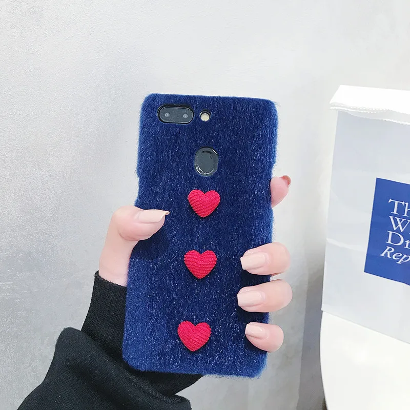 Любящее сердце с конским волосом чехол зима ткань телефон для IPhone 6 6S 7 8 plus X XR XSMAX