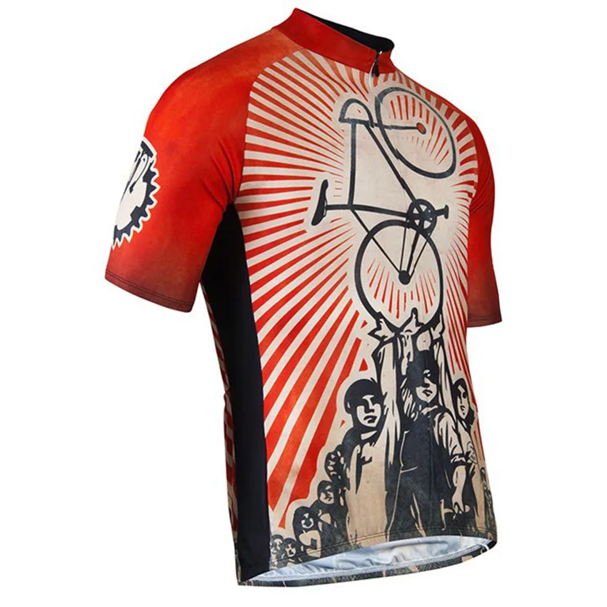 Новый Ретро Красный Vélo Для мужчин летние шорты рукавом MTB Дорога Велоспорт