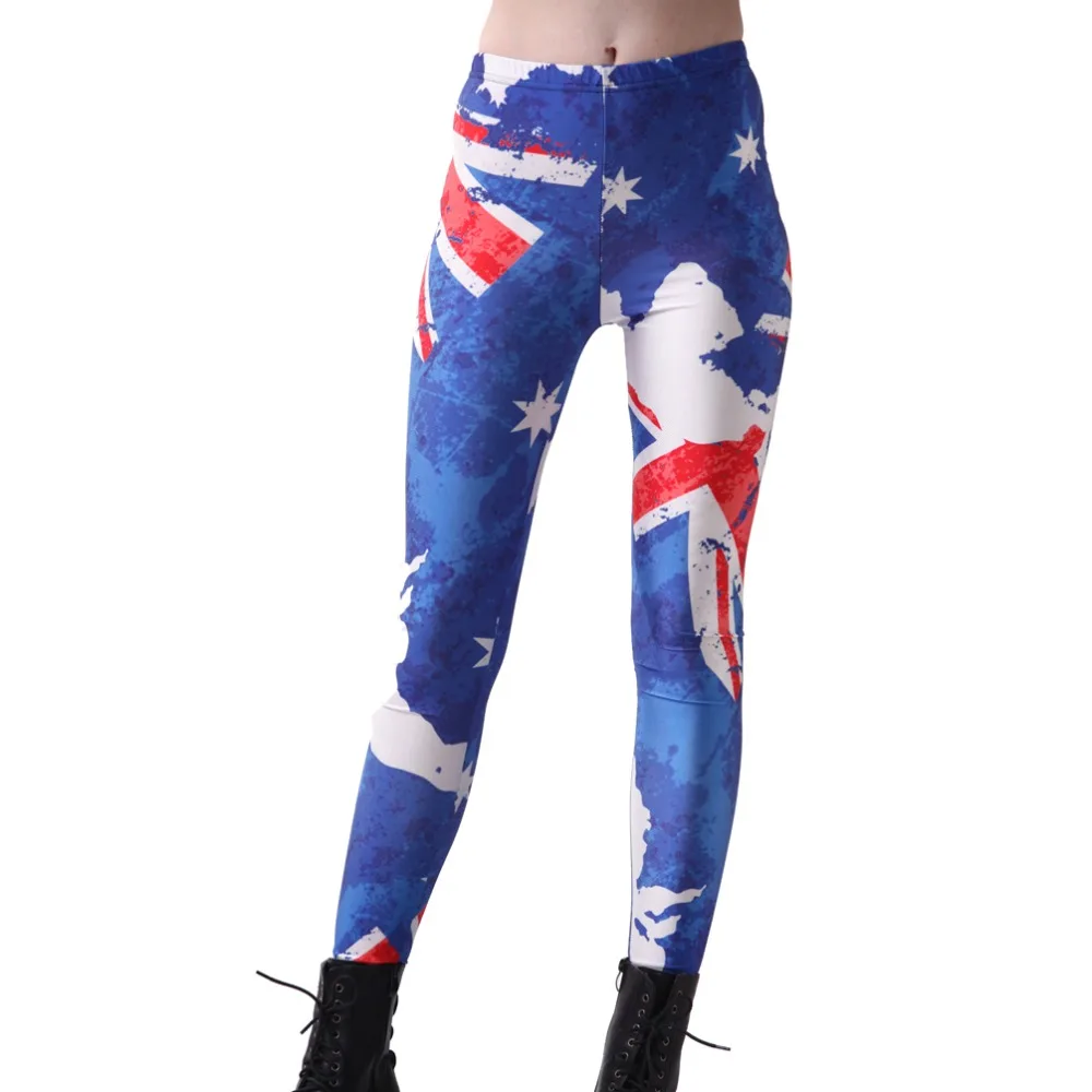 Эластичные повседневные штаны женские леггинсы с 3d-цифровым принтом