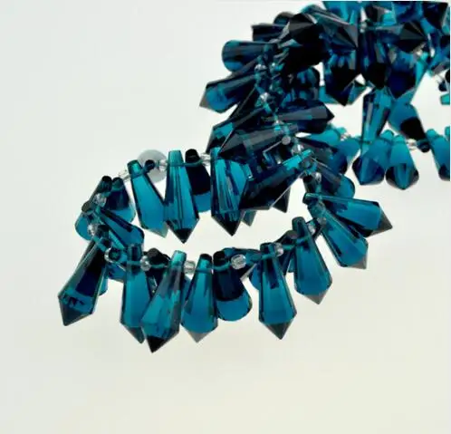 Blue 10 шт./лот с украшением в виде кристаллов с капелькой слезинкой, бусины 20x8 мм красочные разноцветные декоративные DIY бусины занавески для люстры светильник ювелирные изделия Цепочки и ожерелья решений - Цвет: Blue