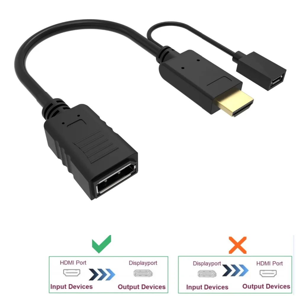Hdmi displayport адаптер hdmi к displayport кабель с USB 2,0 питания hdmi мужчин и женщин dp конвертер для монитора dell hdtv