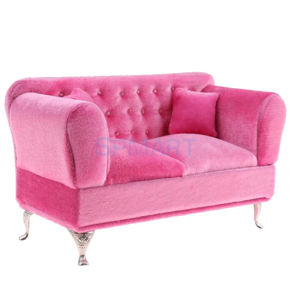 Exquisite Pink Long Sofa with Cushions Furniture for 1/6 Scale Dolls Accessories | Игрушки и хобби