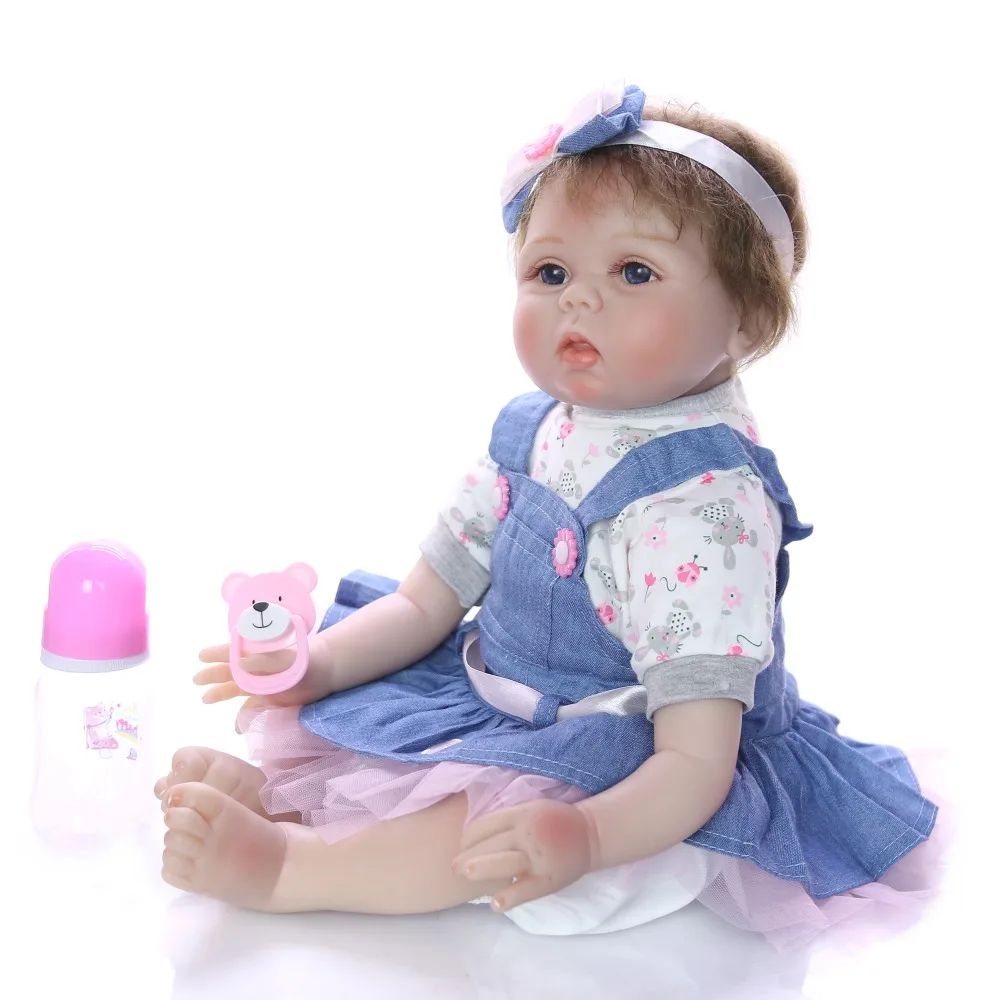 Силиконовая кукла reborn menina 22 дюйма 55 см ручная работа|Куклы| |