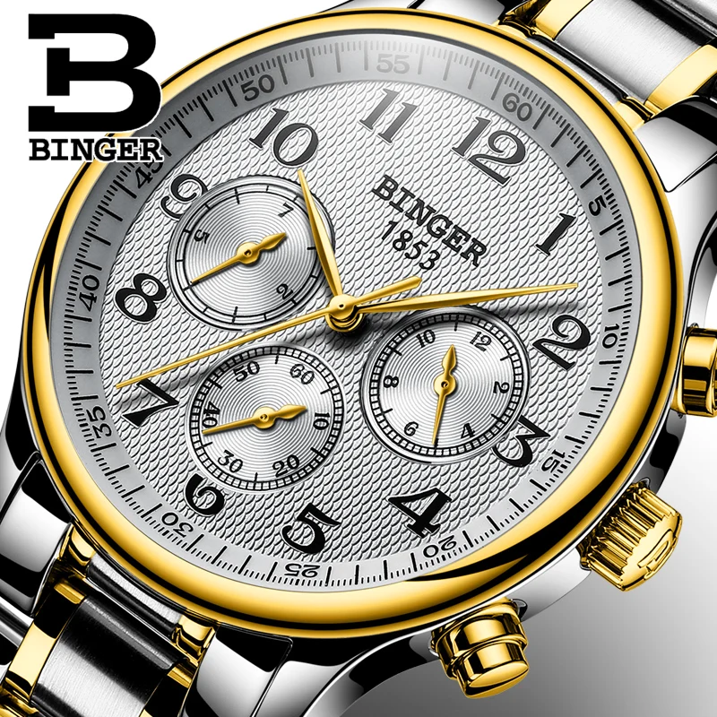 

Multifunction BINGER Watches Business Automatic Watch Men Luxury Brand Multiple Functions Mechanical Wristwatches reloj hombre