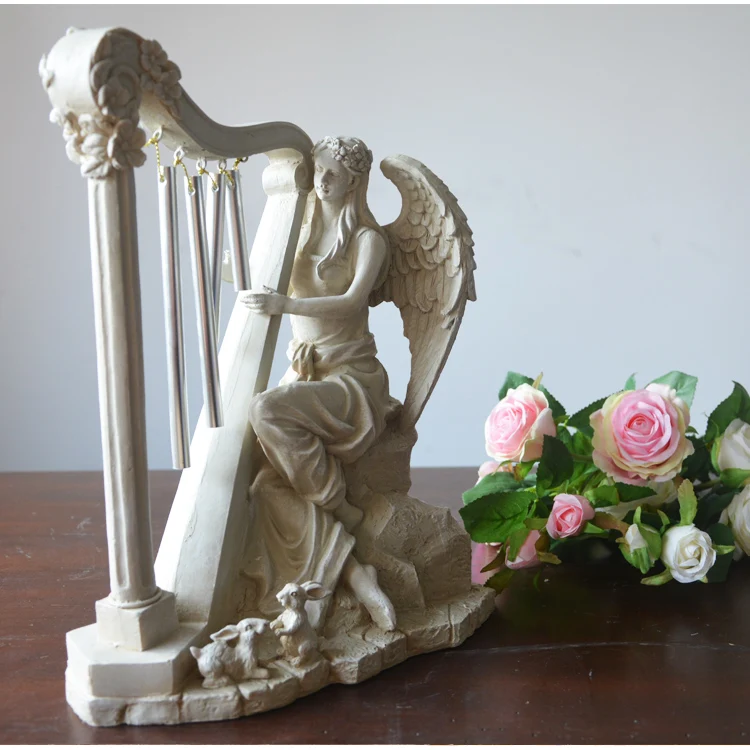 Садовый колокольчик ангелочек с арфином колокольчики|angelic angel|angel chimesangel wind chimes |
