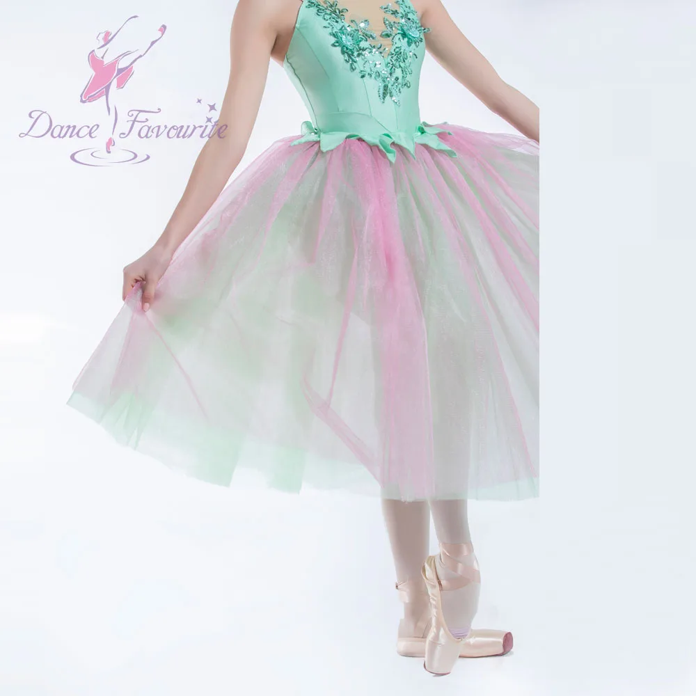 19215 Dance Favourite New Ballet Tutu Green Spandex Bodice Costume Women Romantic Long | Тематическая одежда и униформа