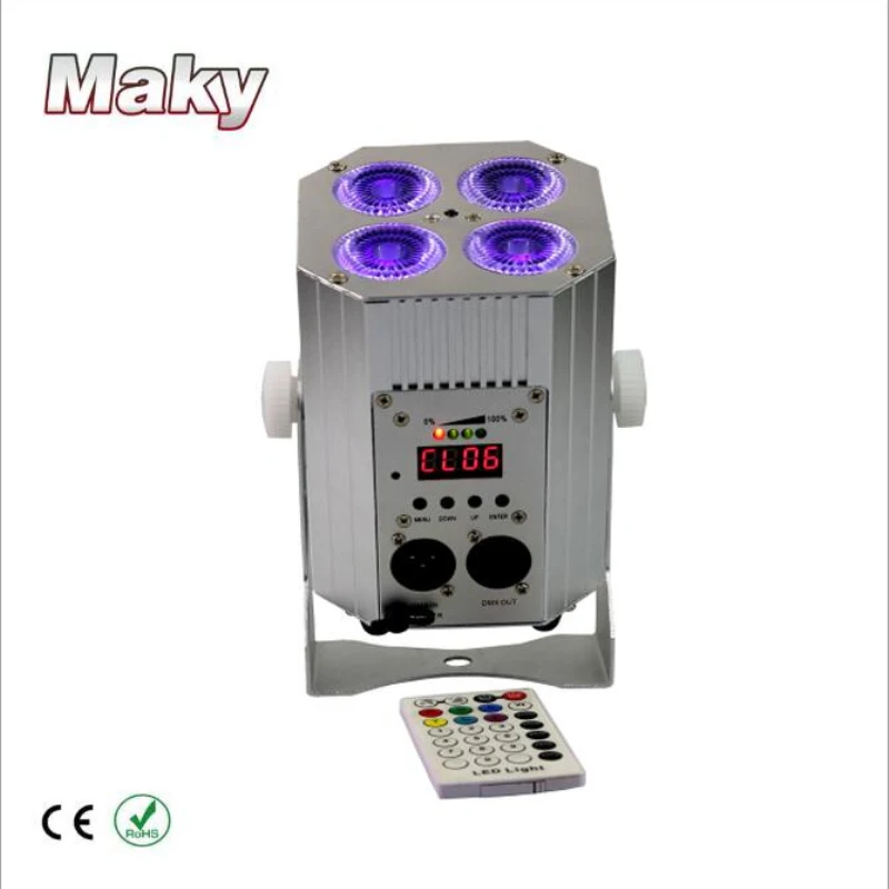 Новый мини низкая цена 4 шт. 18 Вт RGBWA + УФ свободу СИД hex par Беспроводной DMX ИК