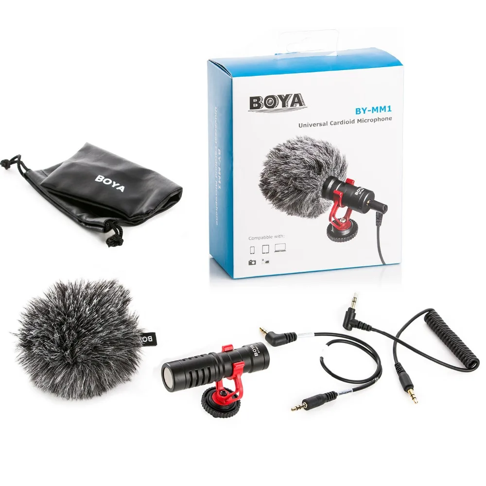 

BY-MM1 Universal Cardiod Shotgun Microphone for iPhone 7 6 6s Xiaomi Smartphone Mac Tablet Canon DSLR Camera Camcorder