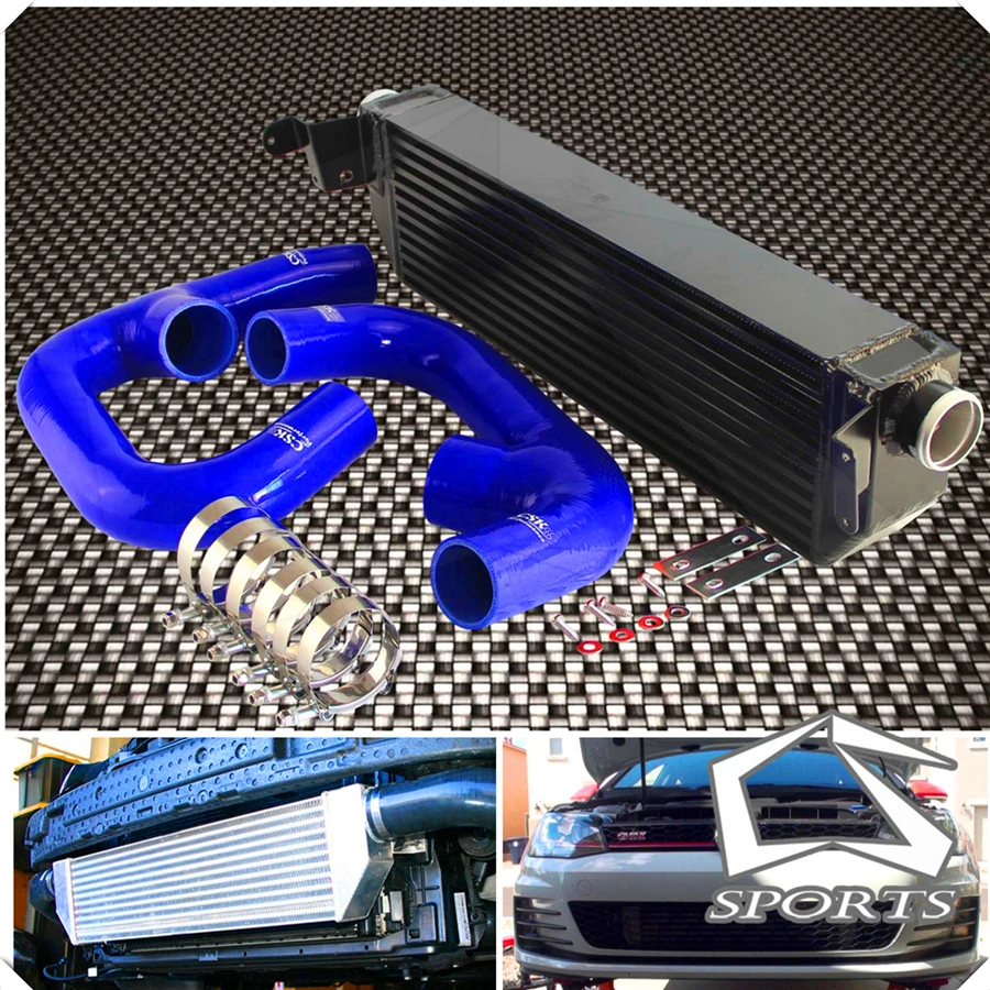 FMIC двойной интеркулер обновление + шланг комплект подходит для V * olkswagen G olf R TI MK7 Audi