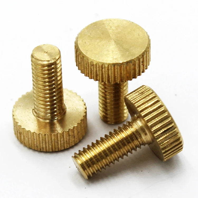 5Pcs M4 x 10mm Brass Handle twist knurled Screws Flat Heads Copper Hand Special Bolts | Обустройство дома