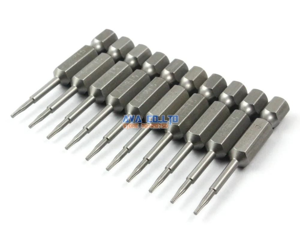 10 шт. Магнитная отвертка для Безопасности Torx S2 сталь 1/4 &quotшестигранный хвостовик