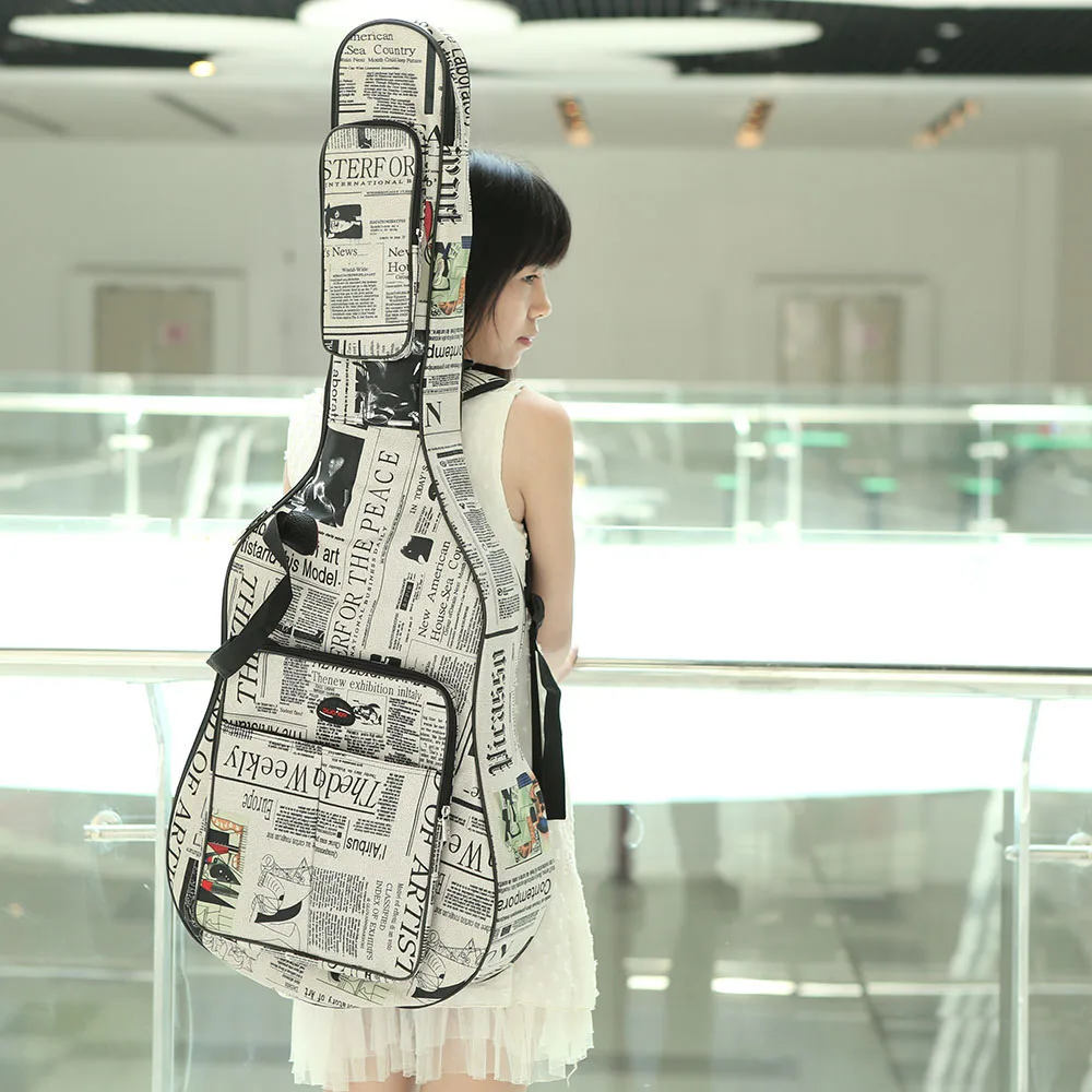 Сумка для электрогитары черный рюкзак толщиной 5 мм 41 дюйм 600D ткань Оксфорд