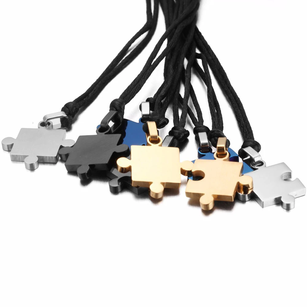 1 пара романтических пар влюбленных ожерелья с подвесками из титановой стали