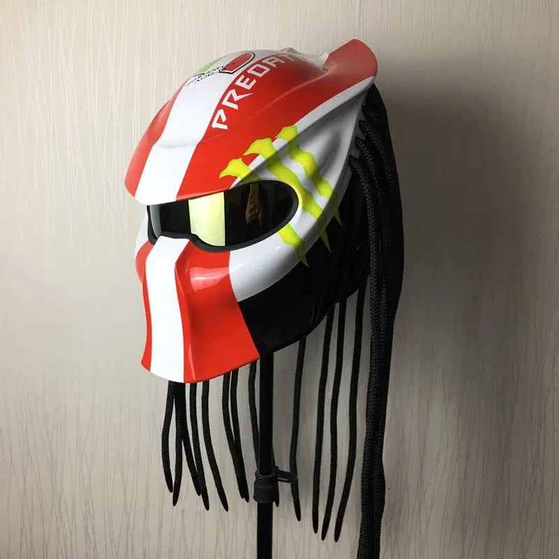 Новые Красные маски хищников из углеродного волокна neca moto rcycle шлем полное лицо