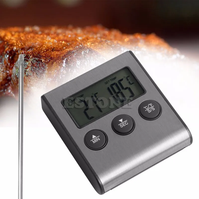 AIMOMETER Цифровой зонд духовка и мясо термометр таймер для барбекю гриль еда
