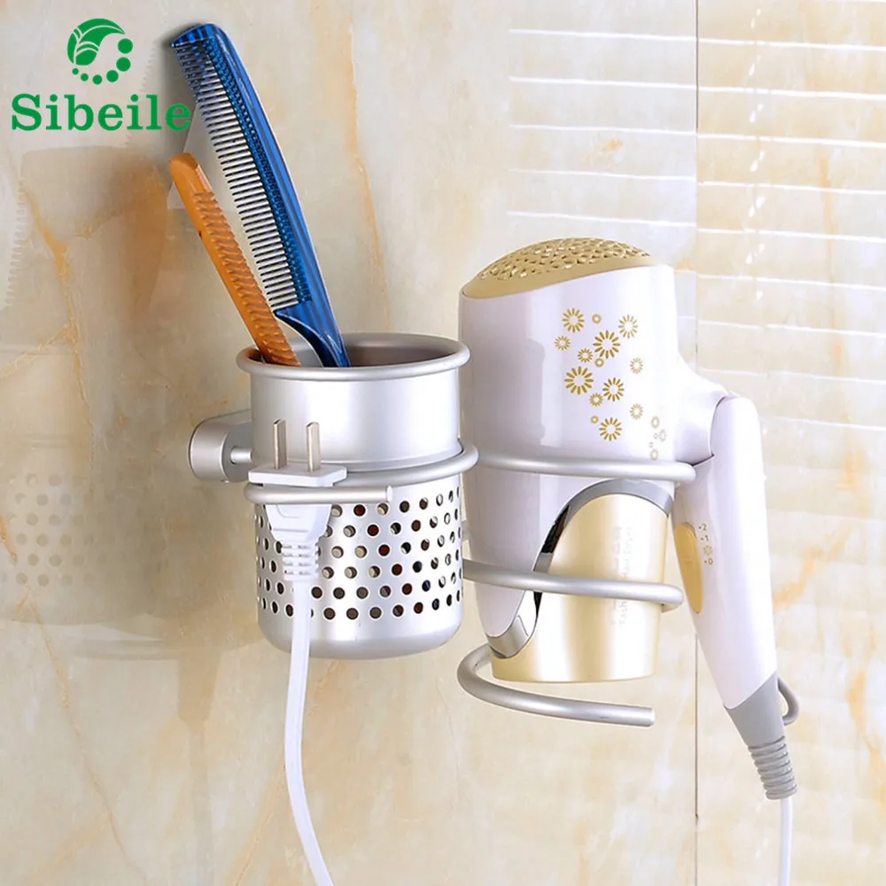 SBLE модный многофункциональный алюминиевый настенный держатель для фена и гребня