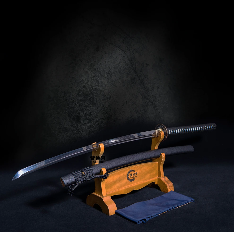 T10 High Carbon Steel Japanese Sword KATANA Full Tang Clay Tempered Blade Sharp Tempered Japanese Katana Samurai Sword Sharp Bla