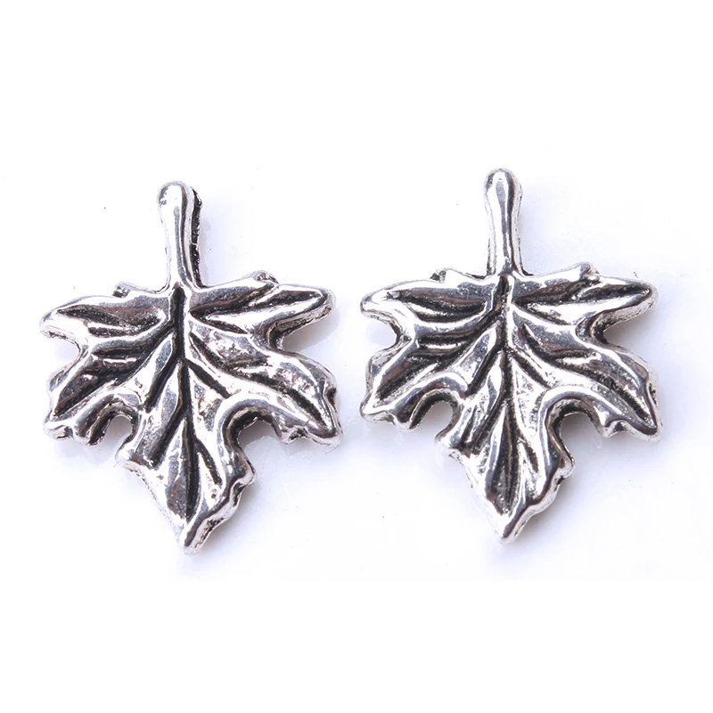 10 шт./лот подвеска с Кленовым листом античный серебряный лист Подвеска сделай сам