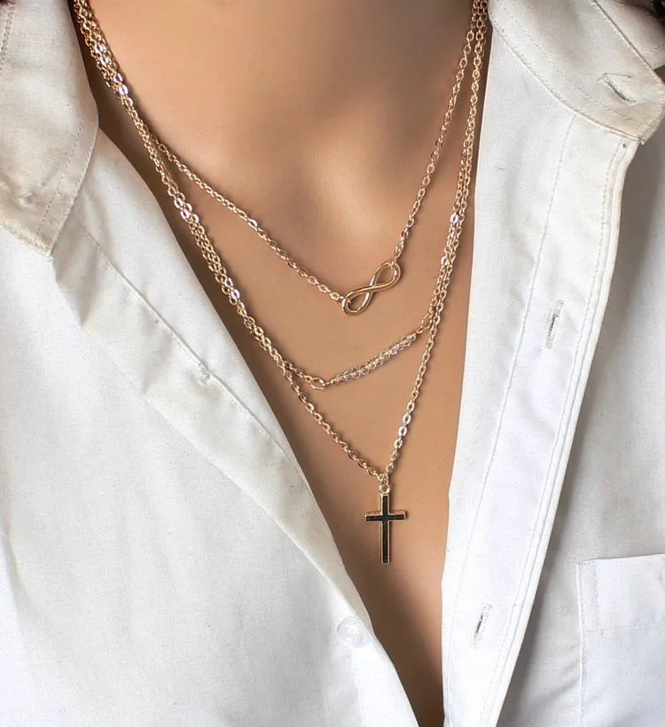 Новинка 2021 корейская мода большой темперамент многослойное ожерелье из 8 пуховых