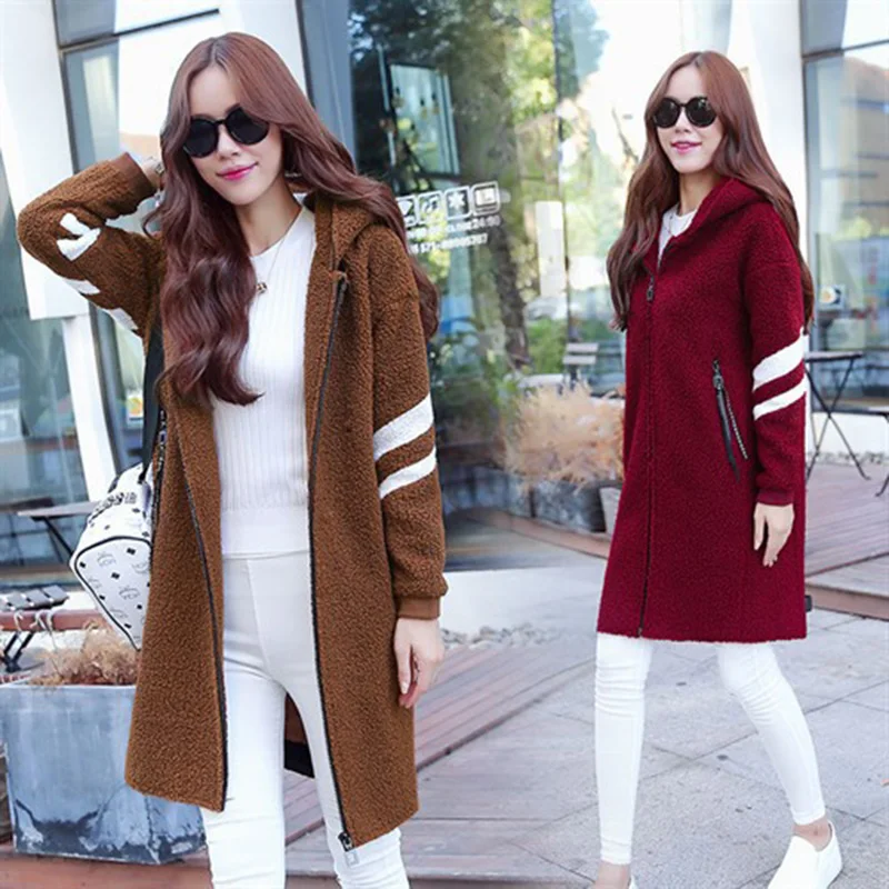 Женский зимний Повседневный Тренч модное зимнее утолщенное пальто из овечьей