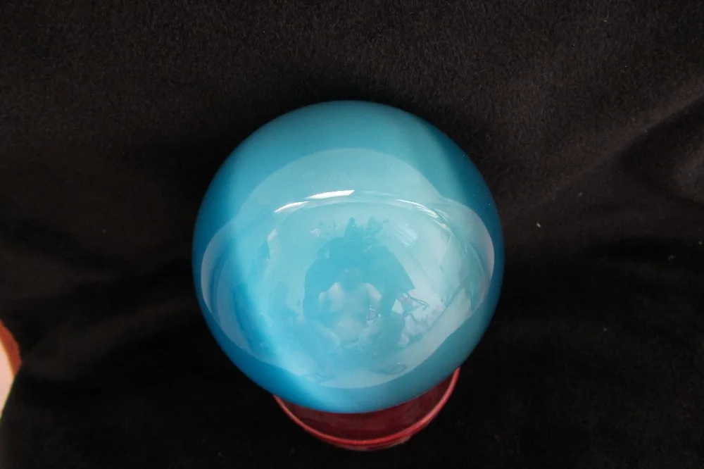 40 мм Небесно Голубой кошачий глаз оптоволоконный стеклянный шар хрустальный