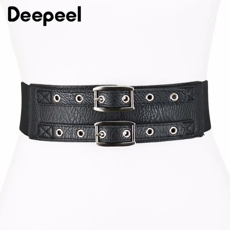 Deepeel 1 шт. простой двухрядный ремень с пряжкой из эластичного полиуретана модные