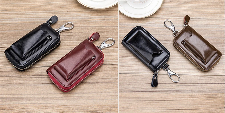 SOUTH GOOSE New Fashion Men Car Key Holders Genuine Leather Multifunction Zipper Home Key Case Housekeeper Women Key Coin Purse