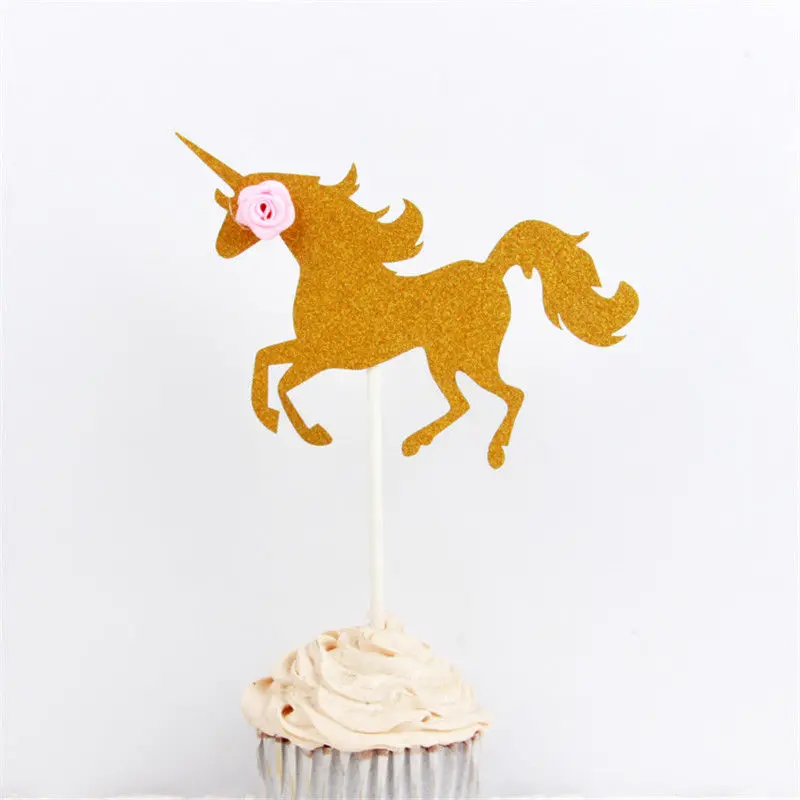 Единорог Лошадь Инструменты для тортов топперы на капкейки Палочки Декор детей
