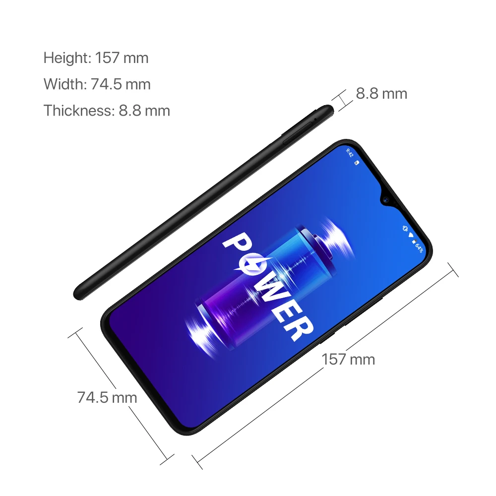 UMIDIGI Power смартфон с 6 3 дюймовым дисплеем восьмиядерным процессором Helio P35 ОЗУ 4 Гб