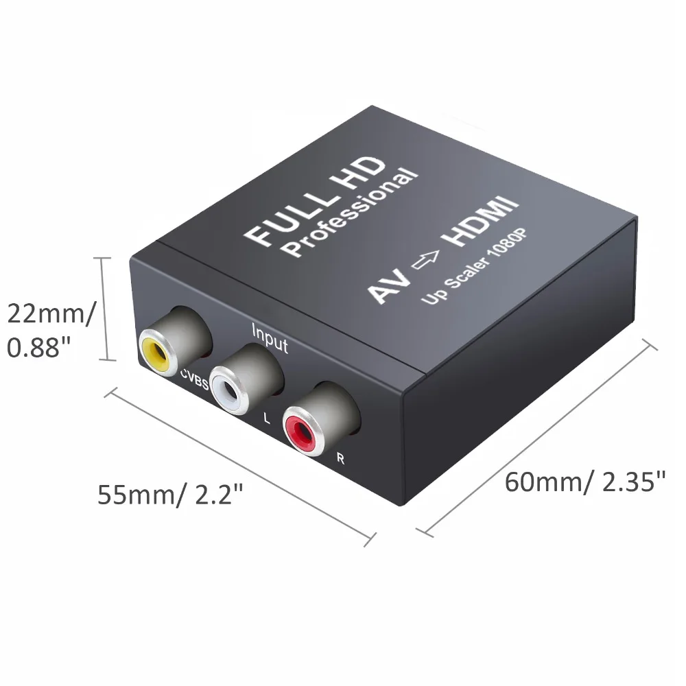 Преобразователь AV-HDMI RCA Composite CVBS видео аудио адаптер AV2HDMI с поддержкой 720P/1080p в