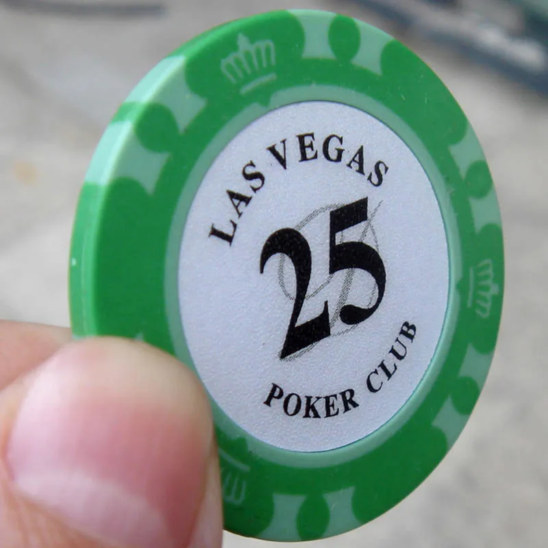 25 шт. Корона покерные фишки в глиняном листе наклейка металлик казино Jetton Texas Hold'em покер монета для игр - Цвет: 25pcs 25