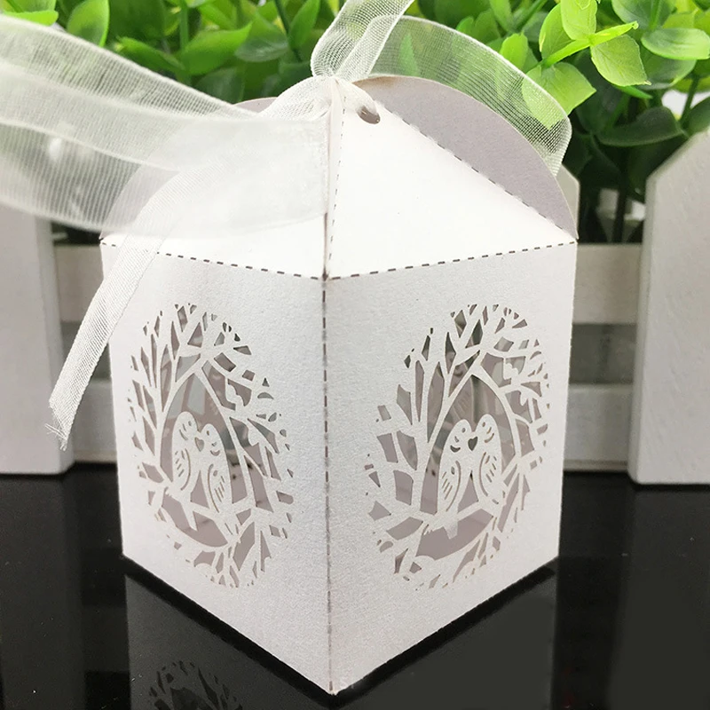 50 шт./лот лазерная огранка для птиц Подарочная коробка свадьбы товары вечеринок |