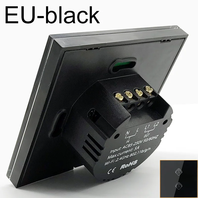 EU-black-2CH EWeLink умный WiFi занавес переключатель для электрического моторизованного занавеса слепой рольставни, Google Home, Amazon Alexa Голосовое управление - Комплект: EU-black-2CH