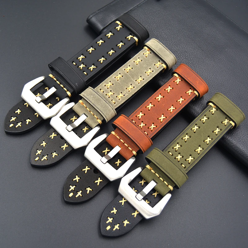 Ремешок из натуральной кожи для мужских часов 20 мм 22 24 26 мм|watch strap 20mm|watch strapstrap 20mm |