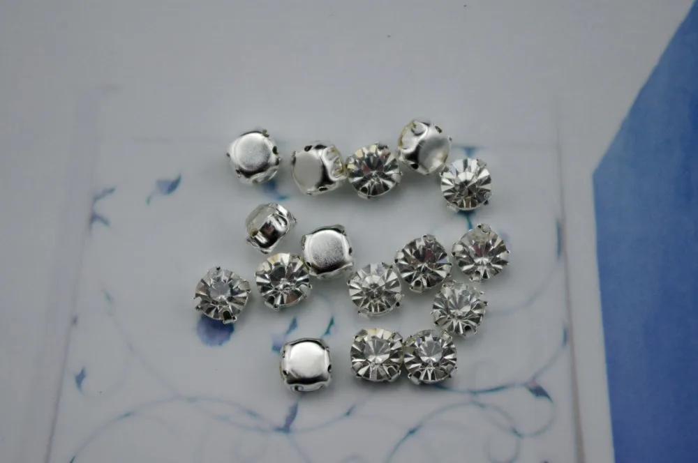 

Free Shipping 8mm/288PCS/set SS38 Silver Loose Crystal beads, Sew On Rhinestone Beads,Metal Findings For Jewelry Making