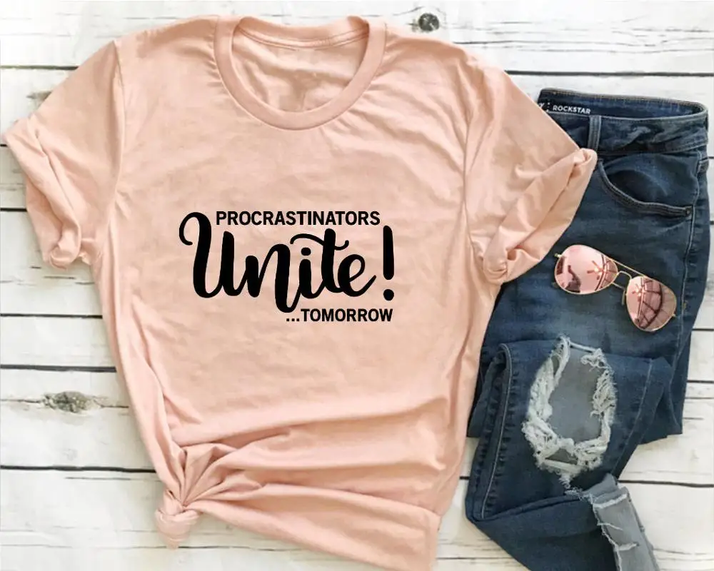 

Procrastinators Unite Tomorrow T-Shirt Hipster Christian baptism women fashion grunge tumblr slogan street hipster tees art top