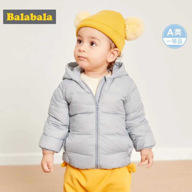 Balabala Infant Baby Quilted Lightweight Critter Down Jacket Newborn Girl Boy Hooded Puffer with Zip Chinlon Lined |